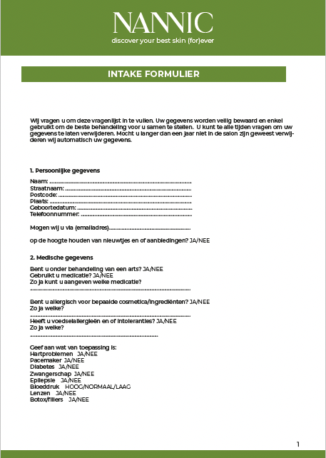 INTAKE NL